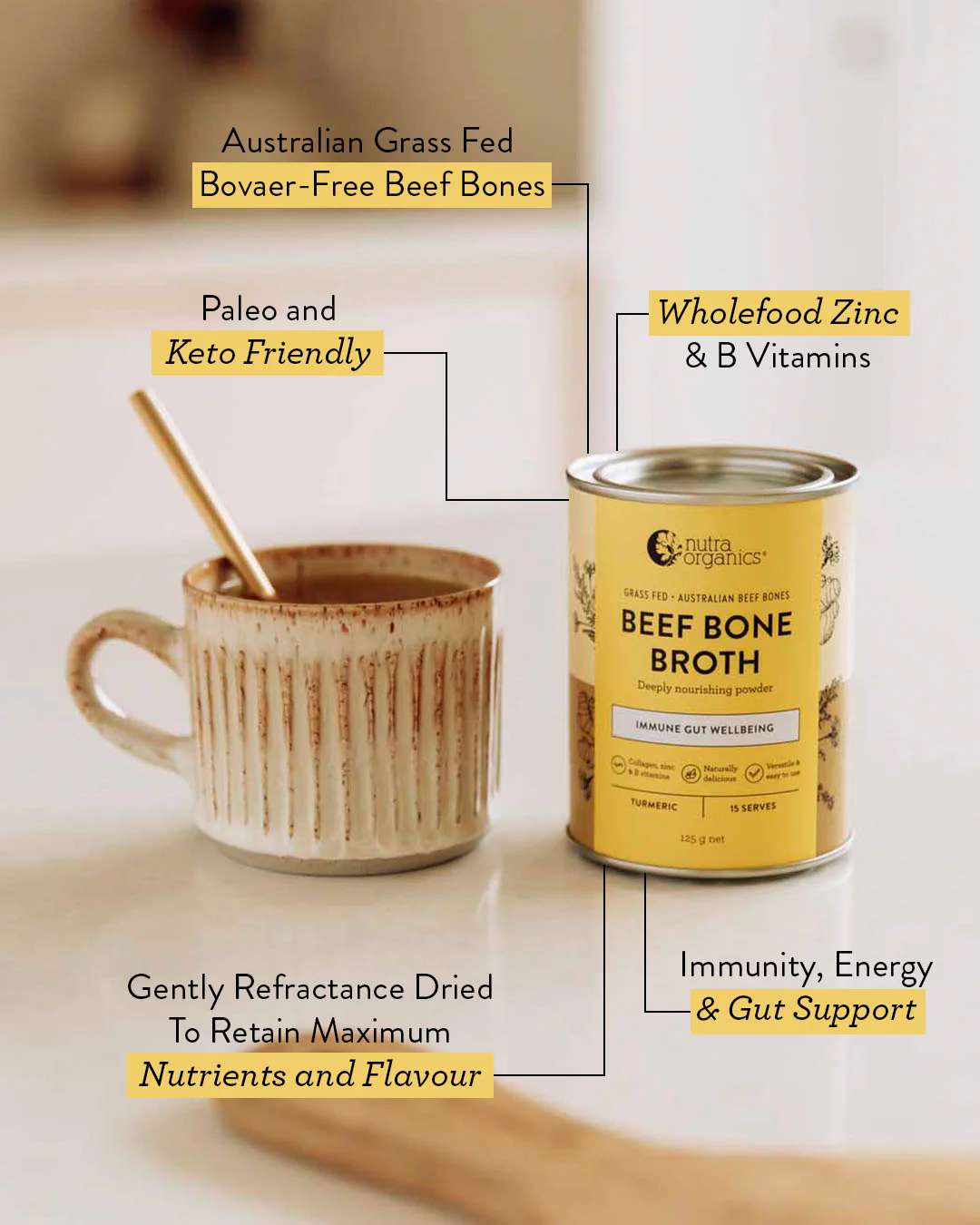 Beef Bone Broth Powder Turmeric - Image 4
