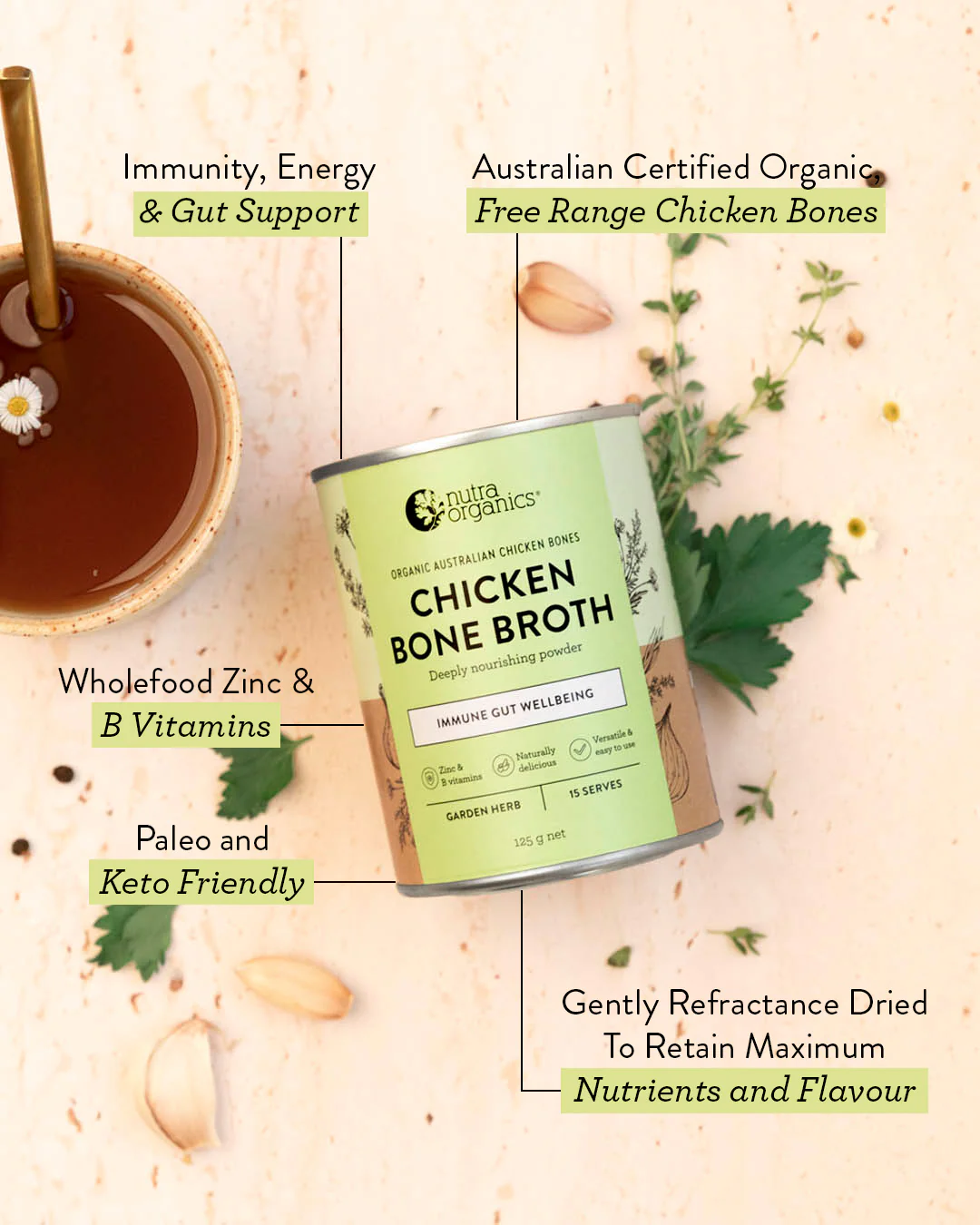 Chicken Bone Broth Garden Herb - Image 3